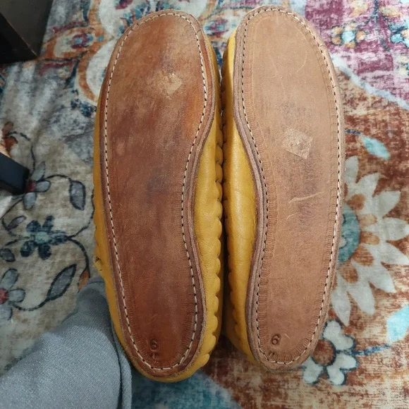 Handmade Buffalo Hide Deer Skin Suede Cherokee Moccasins Women's Size 6 - Picture 7 of 10